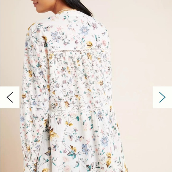 Floral Print Women's Top Ginevra Lace Babydoll Blouse 100% cotton - Picture 4 of 14